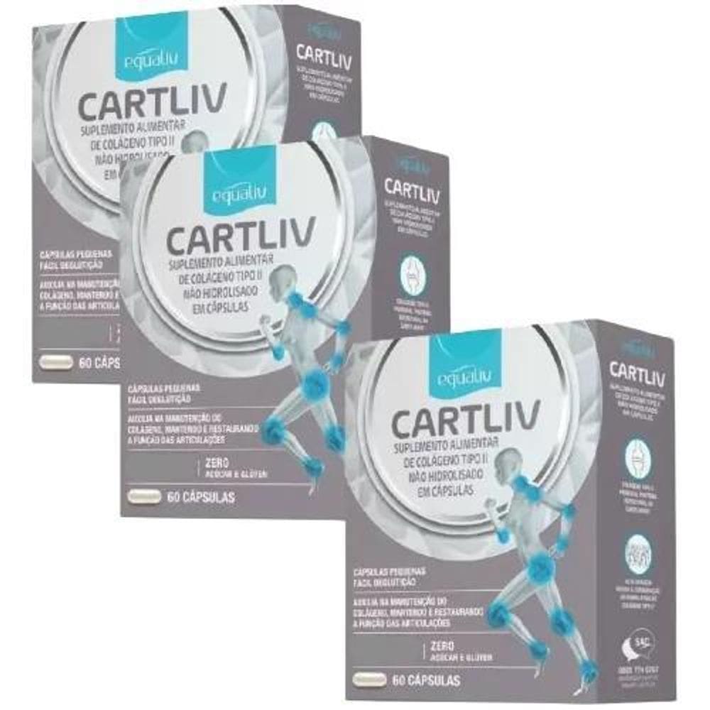2X Cartiliv Kit C/3 Colágeno Tipoii -Hidrolizado Equaliv C/