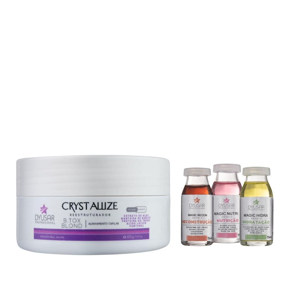 B.Tox Crystallis Blond 300G + Cronograma 3 Ampolas Dyusar