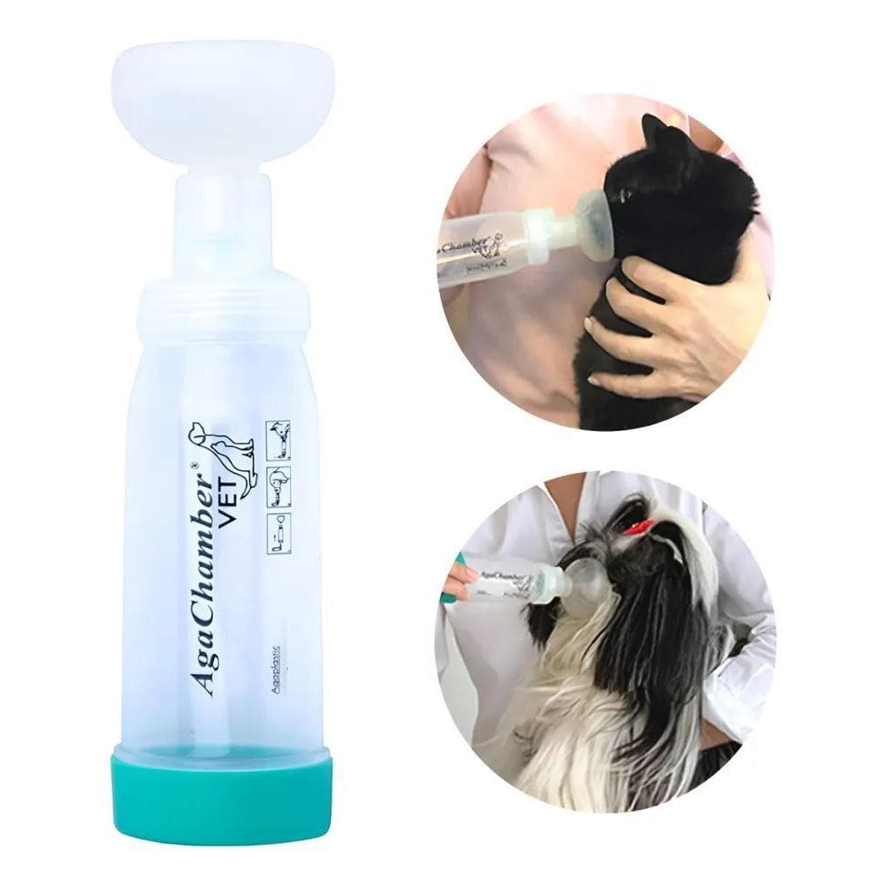 2X Espaçador Broncodilatador Veterinário Agachamber Spray