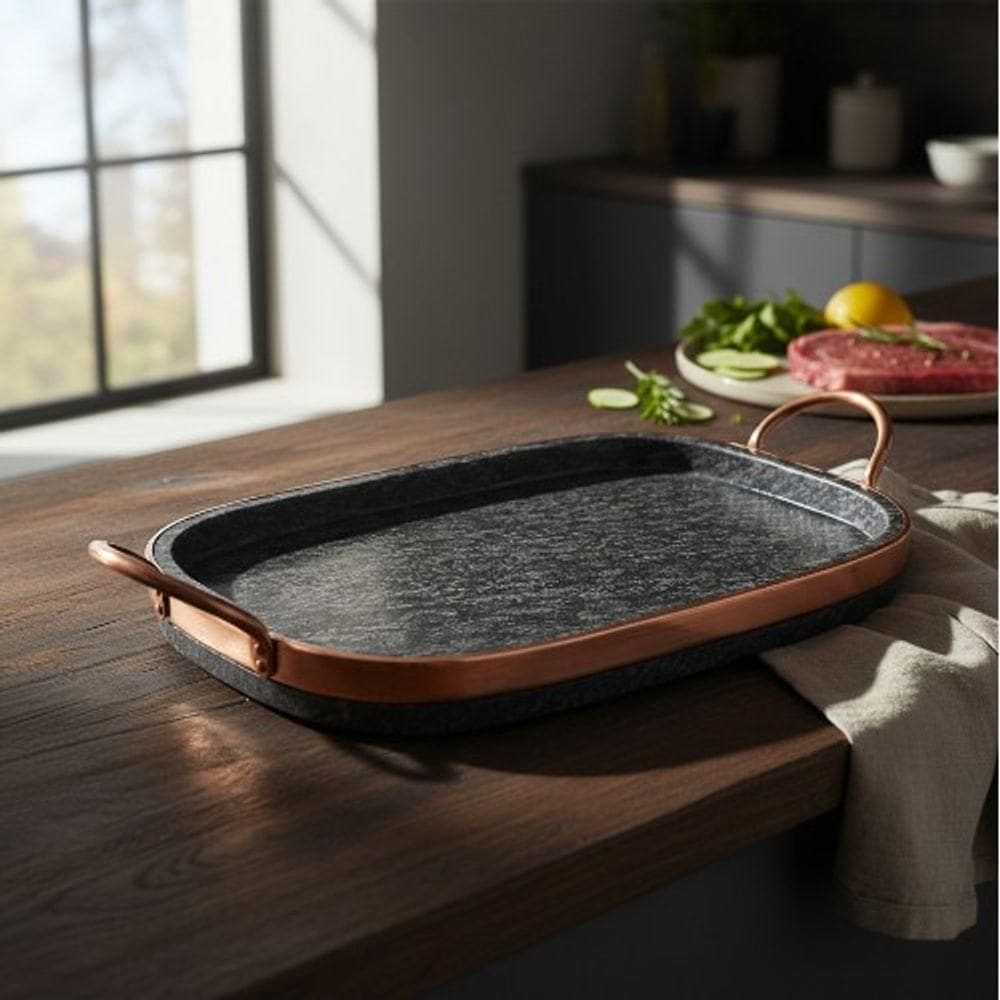 Grelha Chapa Oval Funda Pedra Sabão 40 Cm Melhor Acabamento