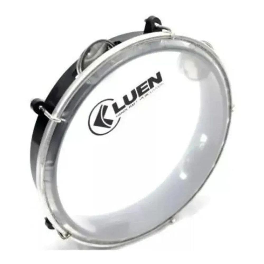 Pandeiro Luen 8 Junior Pele Cristal Abs Platinelas Inox Cor