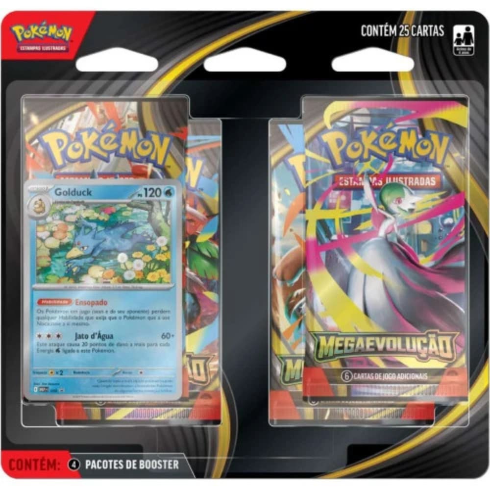 Cartas Pokémon Mega Evolução Golduck COM 25 Cards - Copag