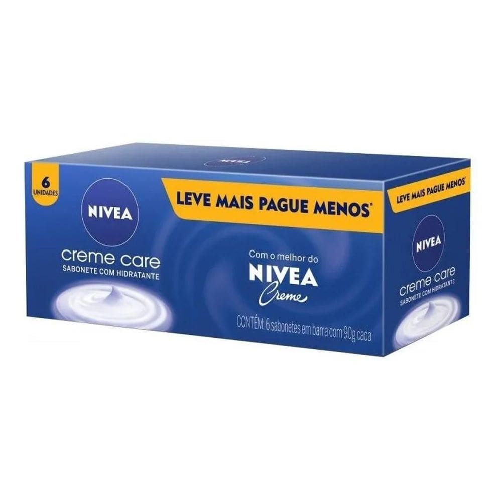 2X Nivea Kit Sabonete Em Barra Creme Care 90G 6 Unidades