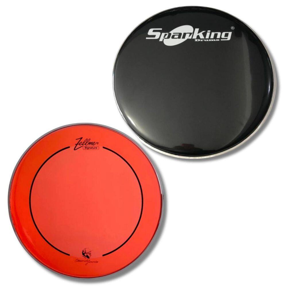 Kit Pele 18 Bumbo Fininho Vermelha + Pele Sem Furo Preta