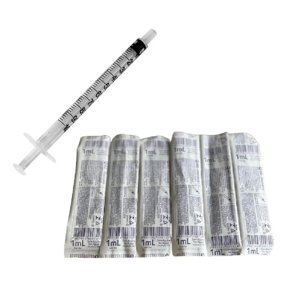 2X Seringa 1Ml Bd Sem Agulha Cx 100 Unidades Luer Slip