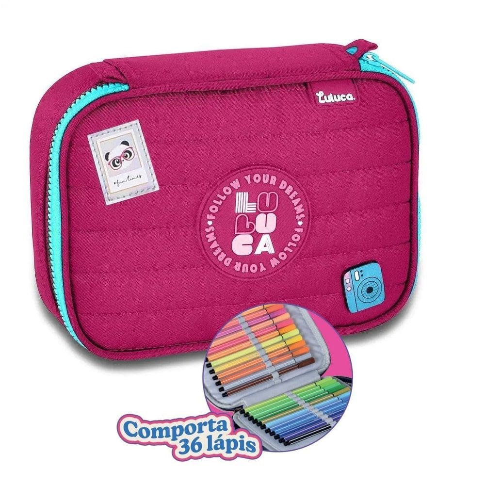Estojo Box Luluca Escola  Estojo Grande Feminino