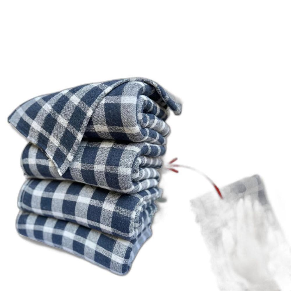 Kit 20 Panos De Chão Xadrez Alvejado 65Cm X 40Cm Algodão