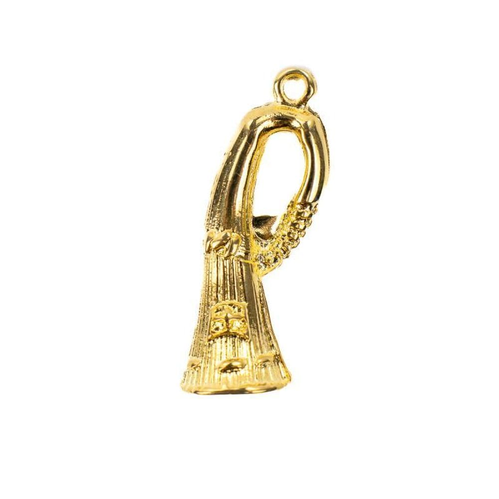 Pingente Ferramenta Ibiri De Nanã 3,50 Cm Em Metal Dourado