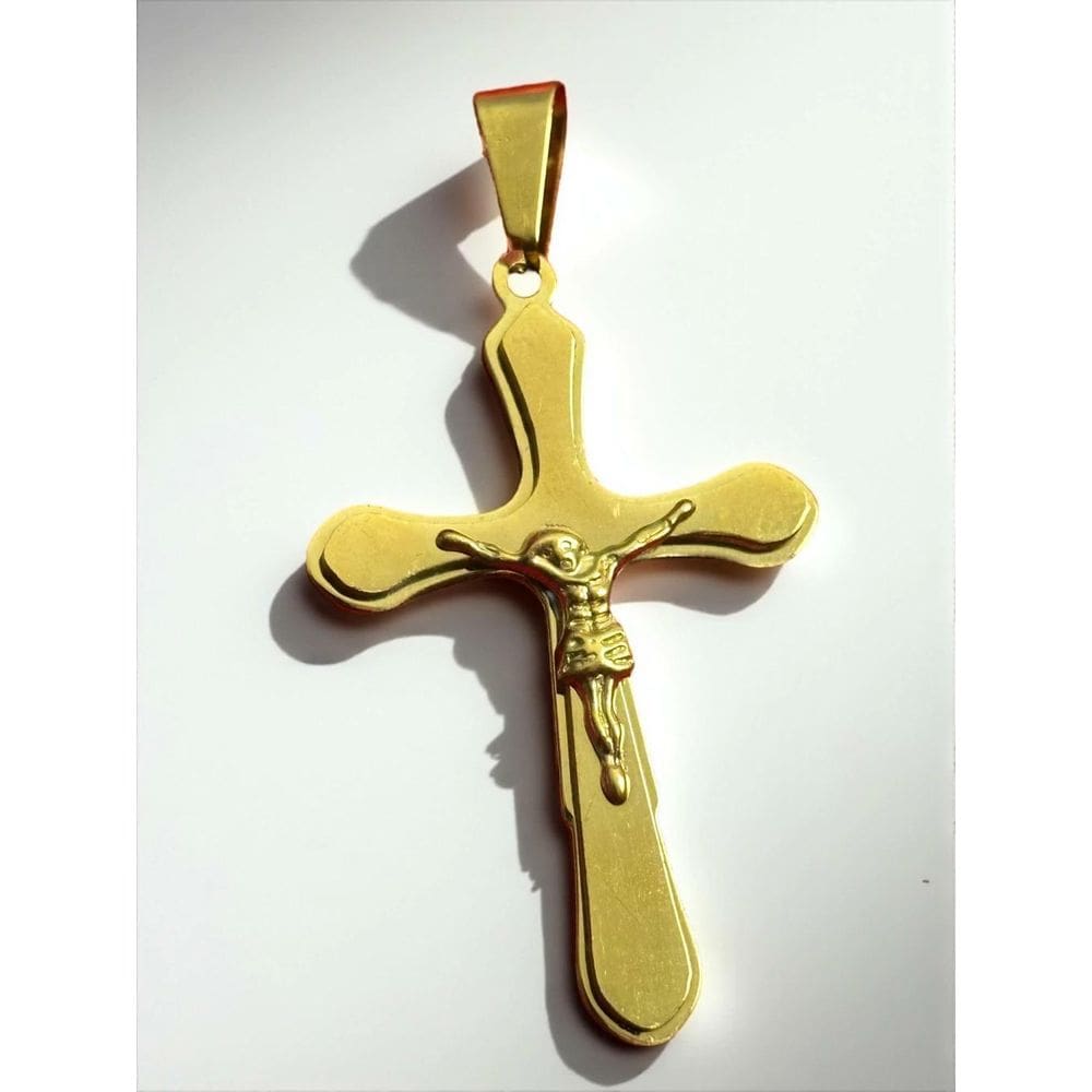 Pingente Gota Cristo M - Moeda Antiga Banhado A Ouro 18K