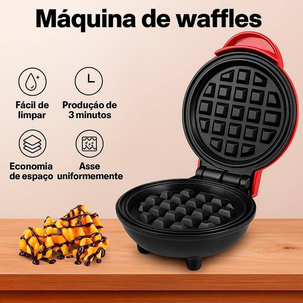 Mini Waffle Portátil Elétrica Perfeita Para Cozinha 110V