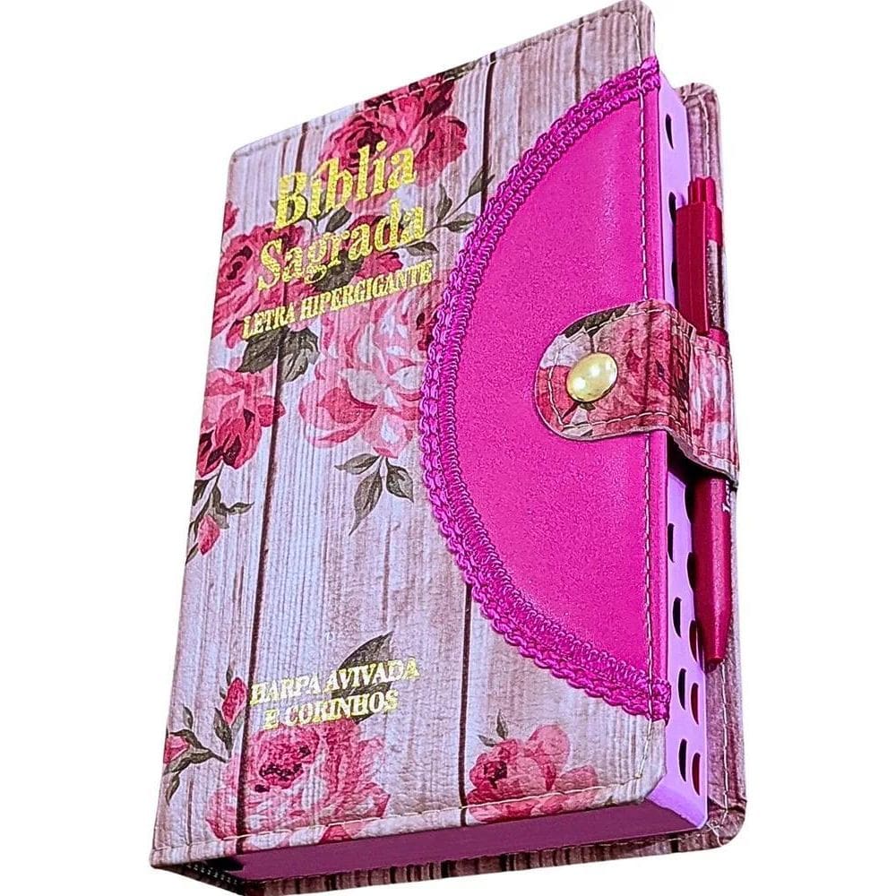 2X Bíblia Sagrada Letra Hiper Gigante Com Harpa E Índice - J
