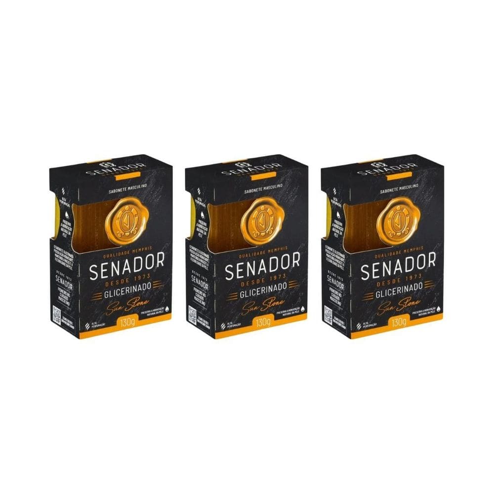 Sabonete Senador 130G Glicerinado Sun Stone - Kit C/3Un