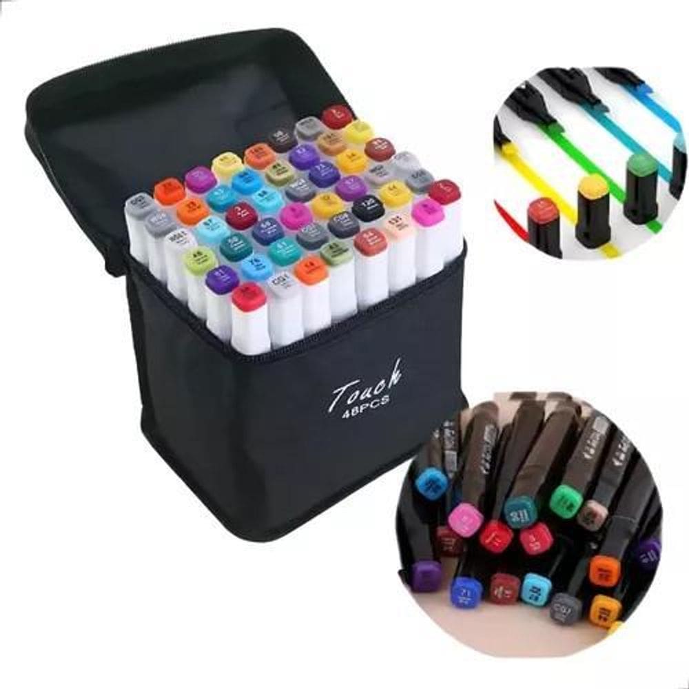 Super Kit Estojo Canetinhas Permanente Ponta