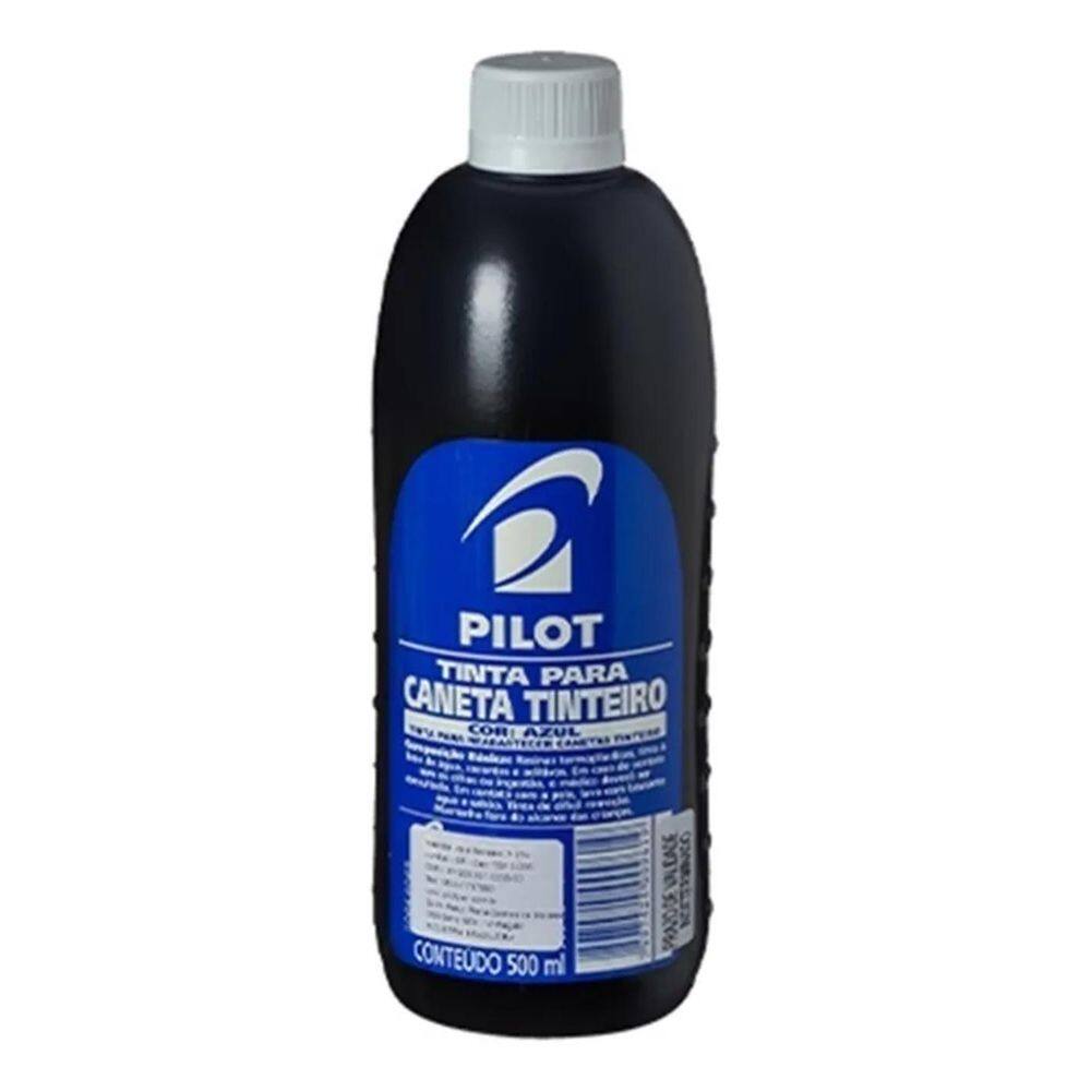 2X Tinta Caneta Tinteiro Pilot Azul Garrafa 500Ml