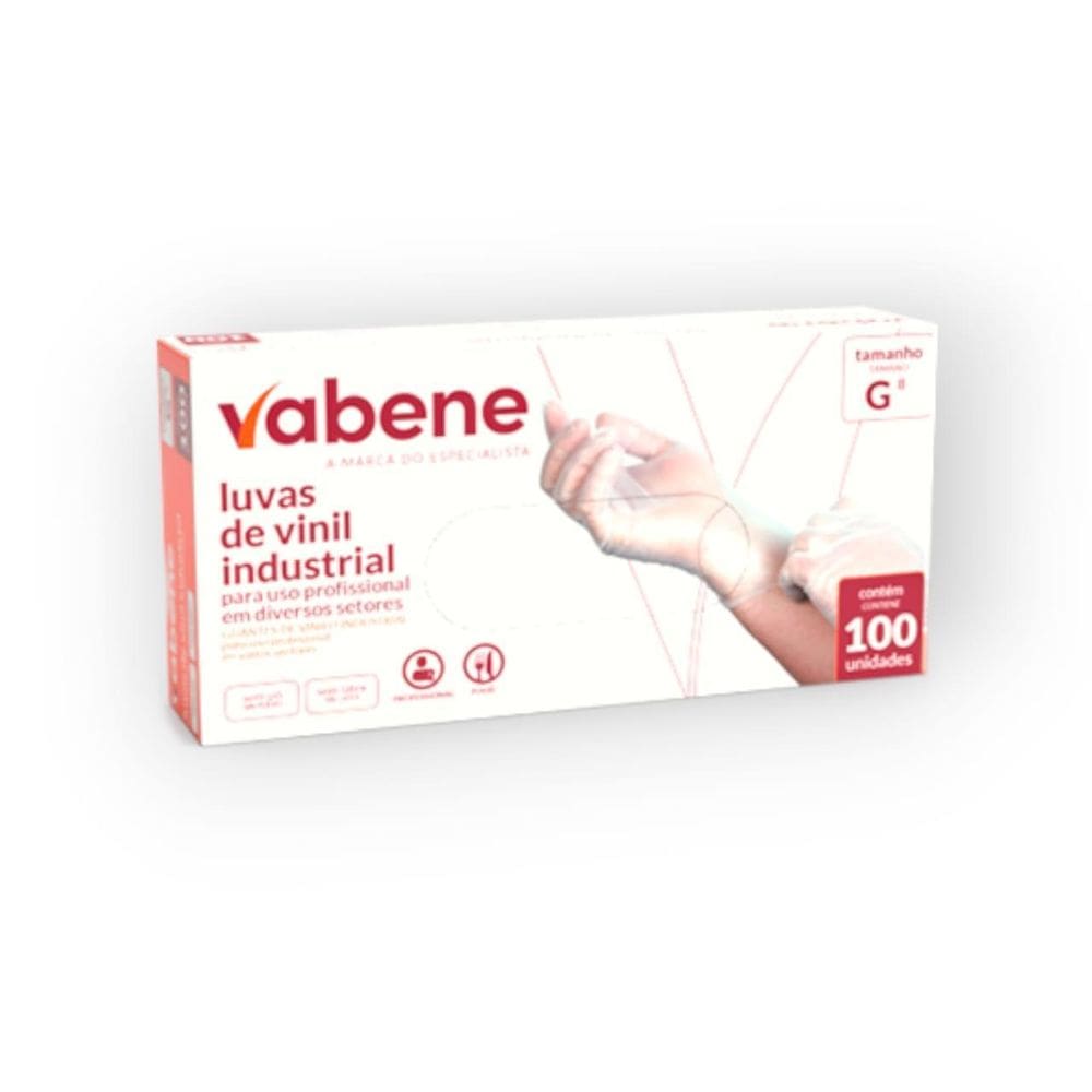 Luva Vinil Protecao Industrial S/Po G 100Un