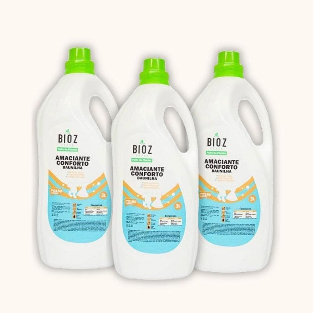 Kit 3X: Amaciante Conforto Biodegradável Bioz Green 3L