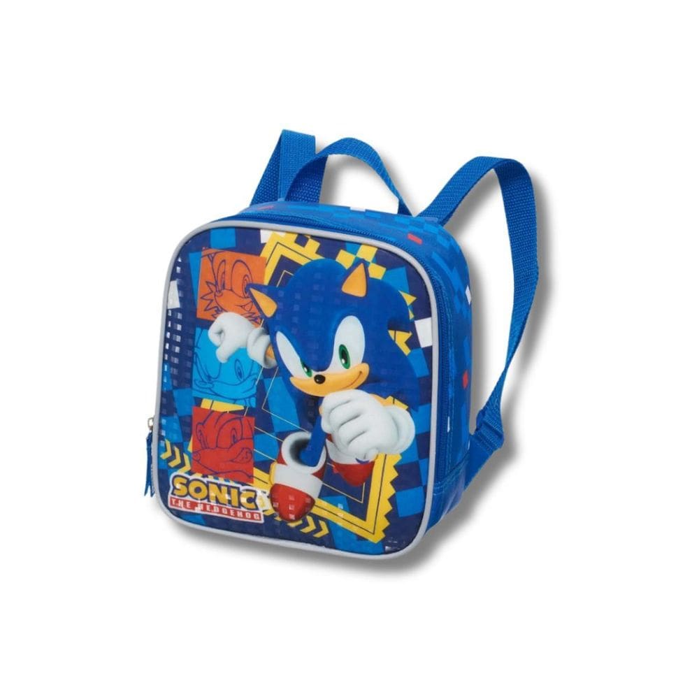 Lancheira Costas Azul Sonic Infantil Meninos Escolar Passeio