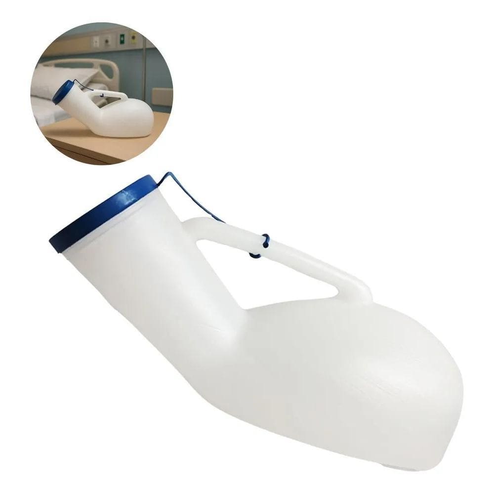 2X Papagaio/ Urinol Plástico C/Tampa Coletor De Urina Mascul