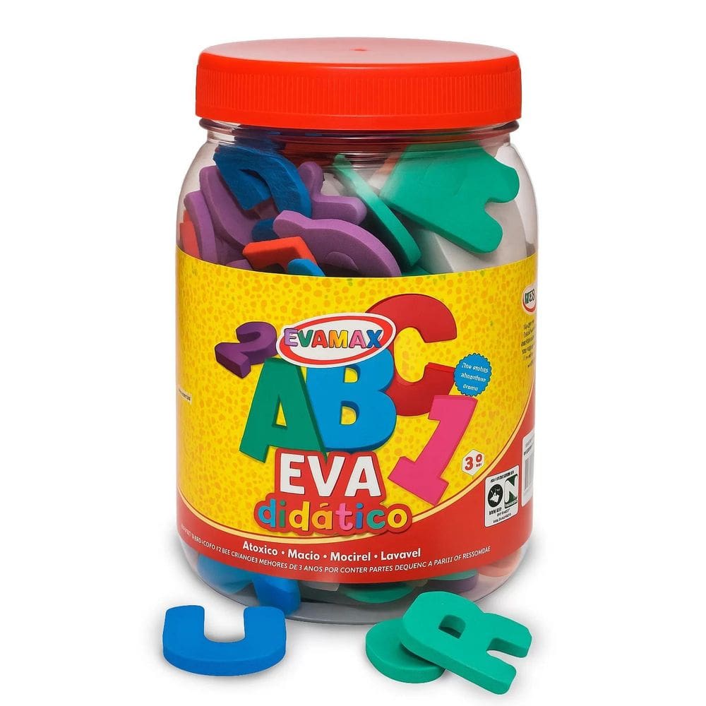 Pote Alfabeto Numerais E Sinais 138 Peças Grandes Em Eva