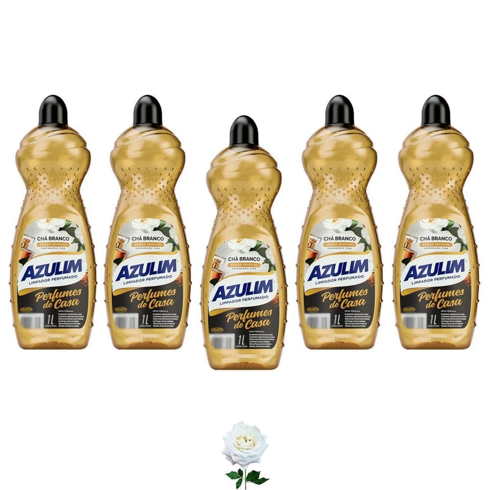 Limpador Perfumado Aroma Cha Branco Marca Azulim Kit 5