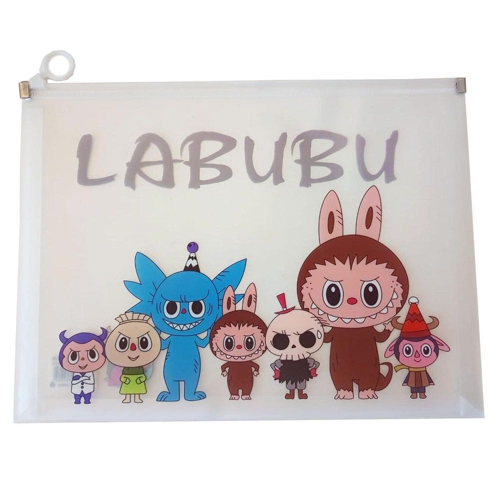 Pasta De Documentos Multiuso Labubu Tamanho A4 Com Ziper