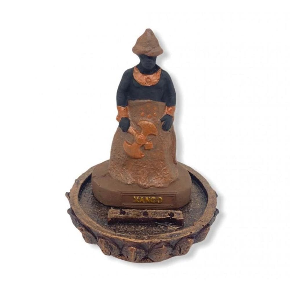 Incensário Orixá Xangô 3 Varetas 12Cm Resina-Escolha A Cor