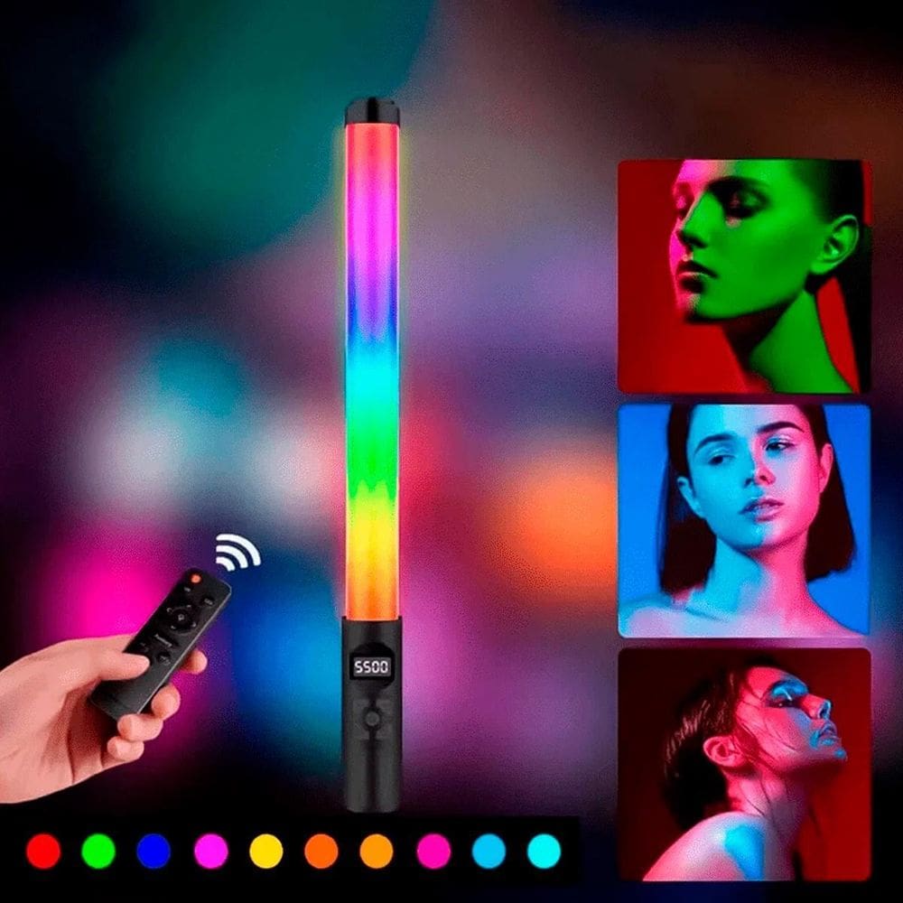 Bastão Led Rgb Com Cores Para Vídeo E Estúdio
