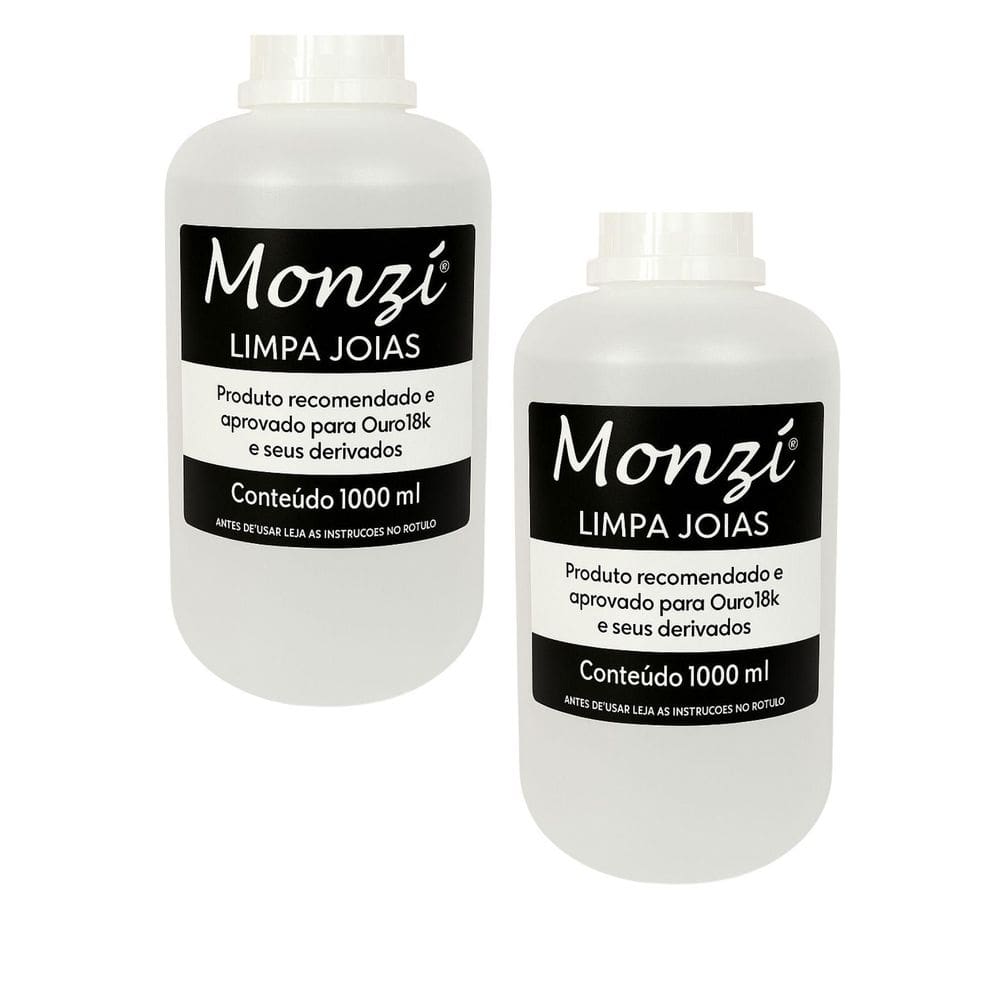 Kit 2 Limpa Jóias Monzi 1 Litro Grande 1000Ml Limpeza Ouro