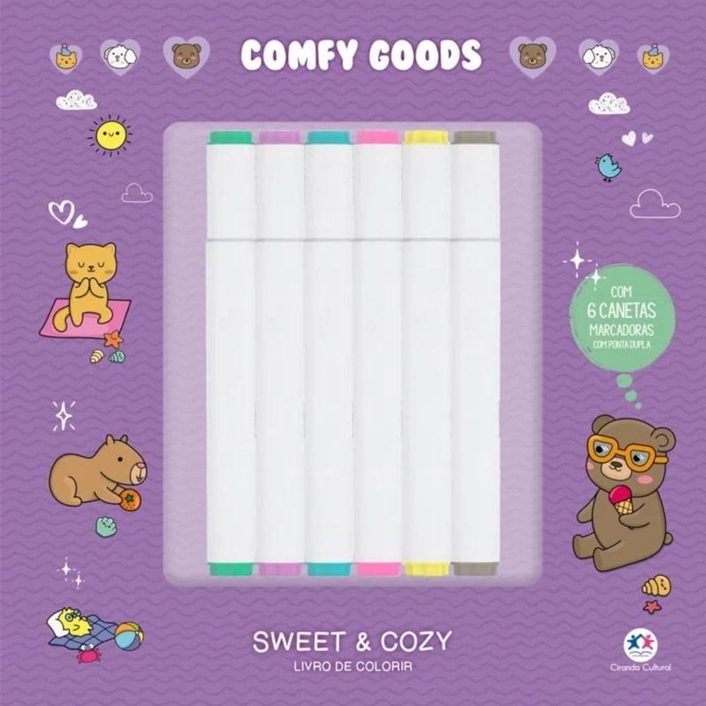 Livro De Colorir Sweet And Cozy - Com 6 Canetinhas