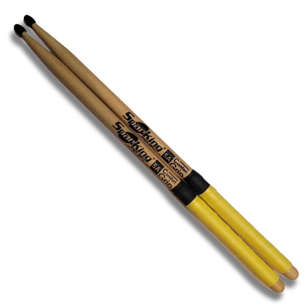 Baqueta 5A Ponta Nylon Comfort Grip Amarela Spanking