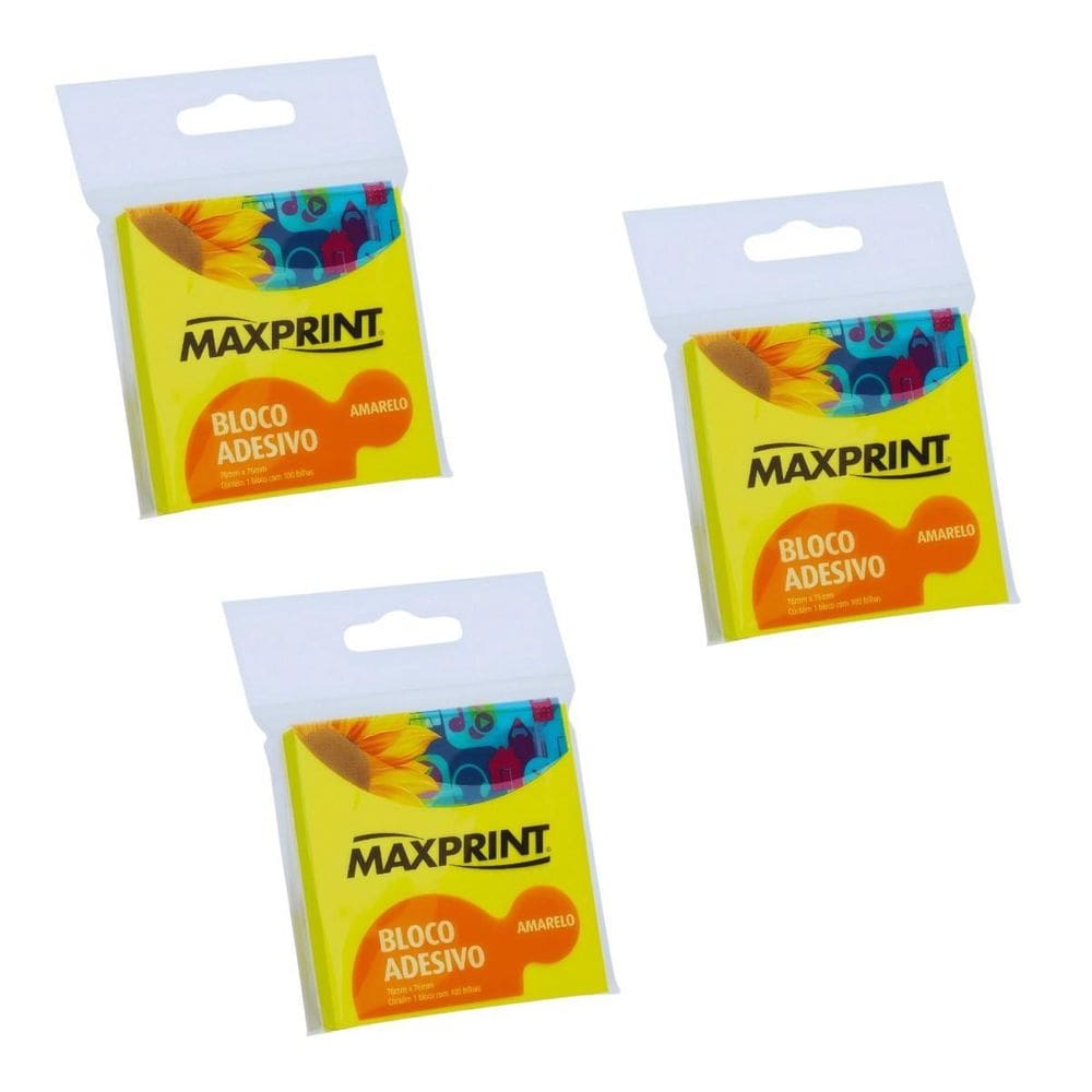 Kit 3 Blocos Adesivos Lembretes Anotações Recados Post-It