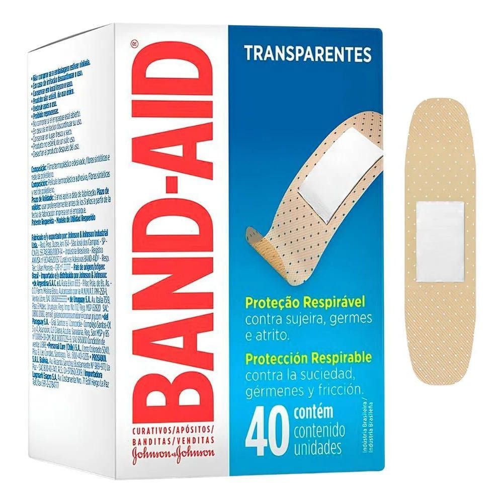 2X Band-Aid Curativos Transparente 40 Unid.  Lacrado