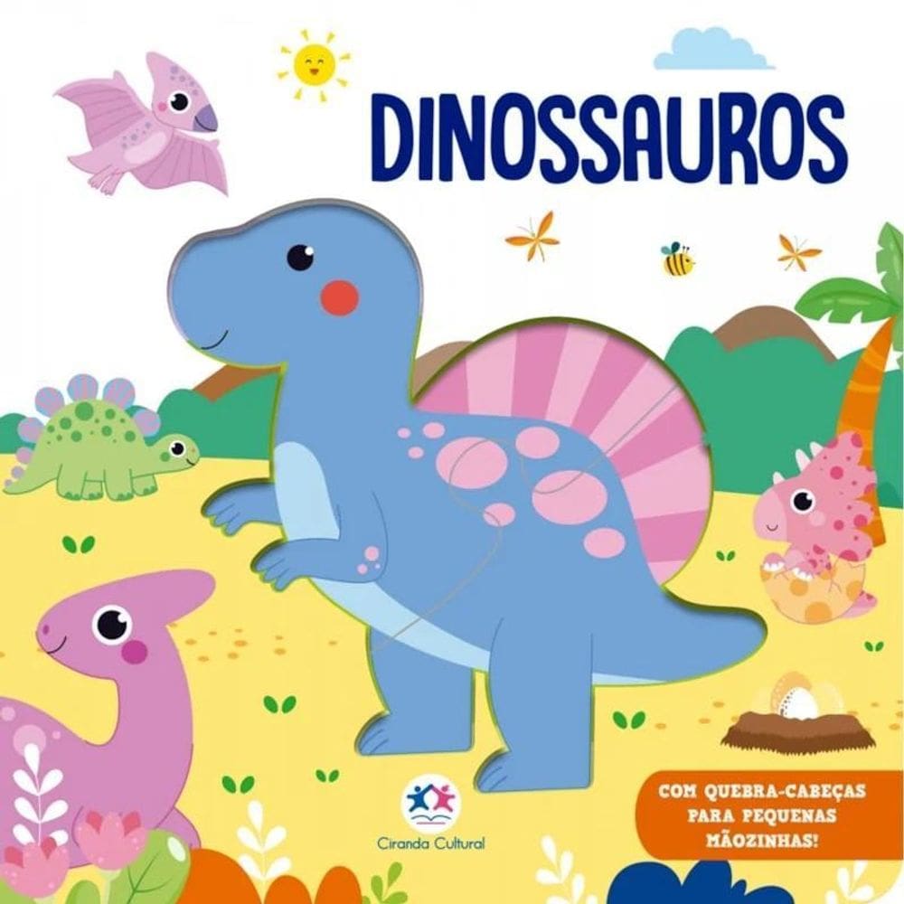 Livro Dinossauros - Quebra-Cabeça De 2 Peças
