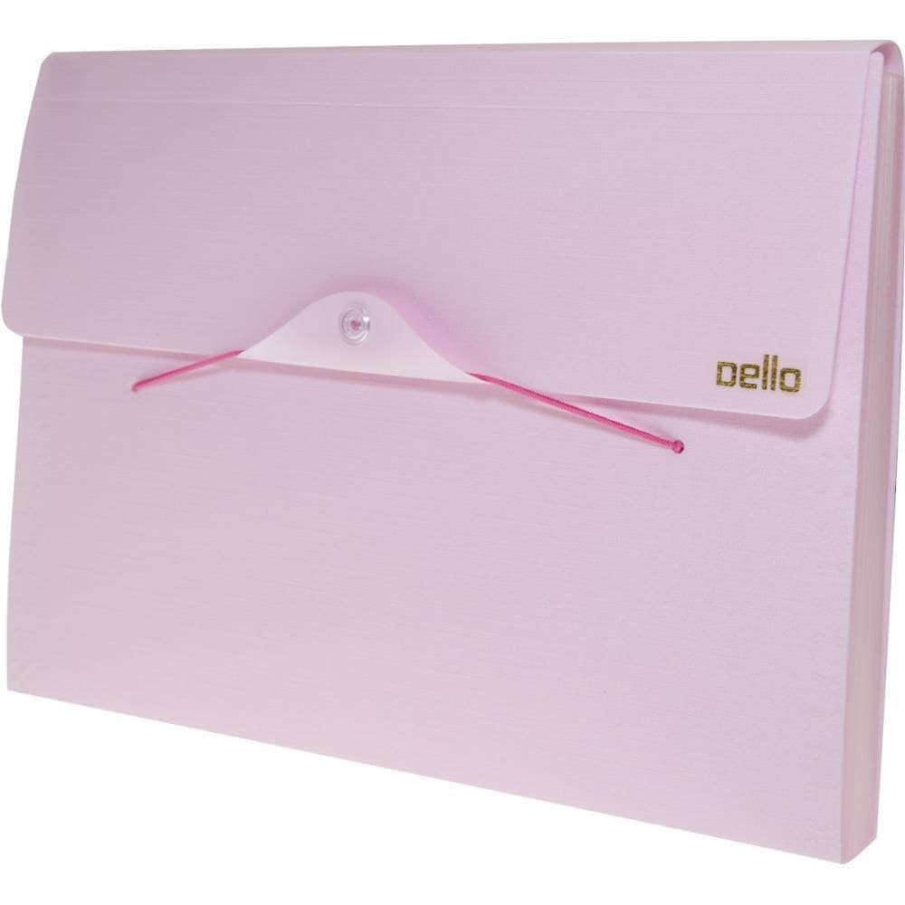 Pasta Sanfonada Plástica A4 12div Serena Rosa Pastel - Dello