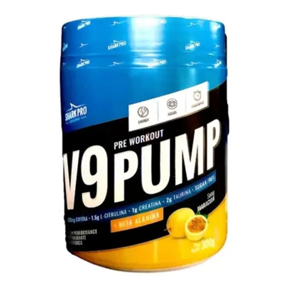 2X V9 Pump Pre Workout 300G - Shark Pro Sabor Maracujá
