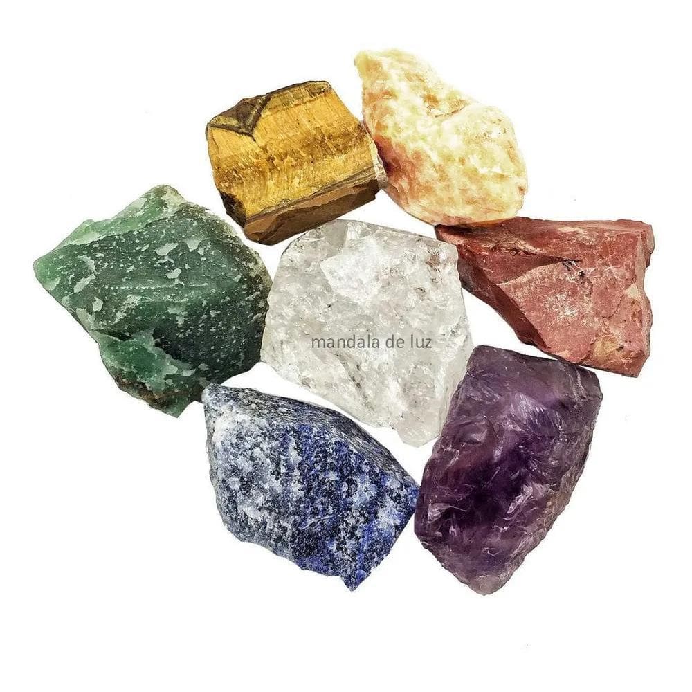 2X Kit Misto De 7 Pedras Chakras Brutas 100% Naturais Combo