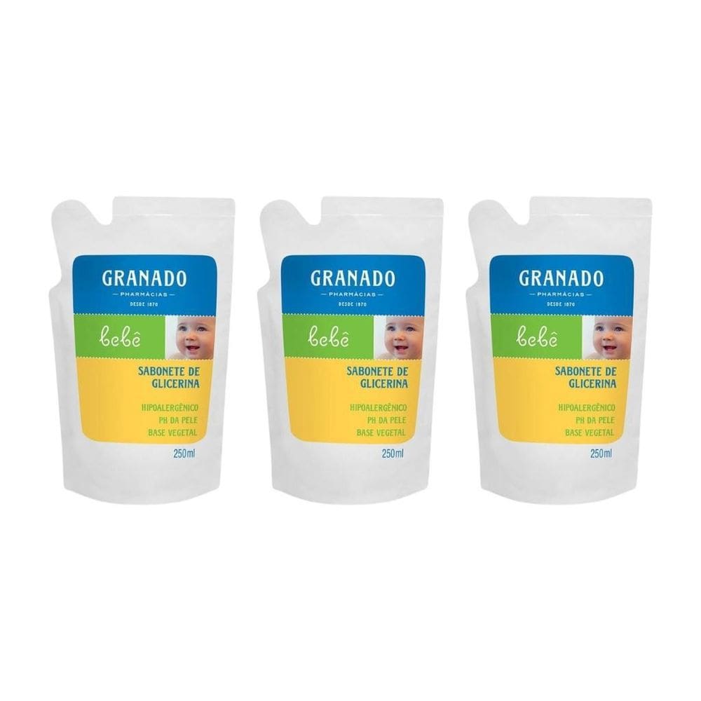 Sabonete Liquido Granado Baby Refil 250Ml Glicerina Trad-3Un