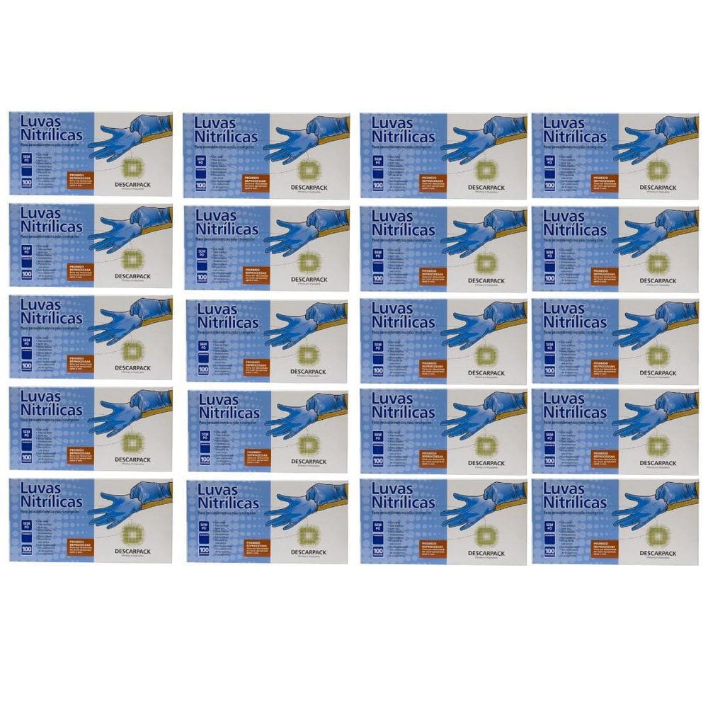 Luva Nitrilica Azul 20X100 Descarpack - G
