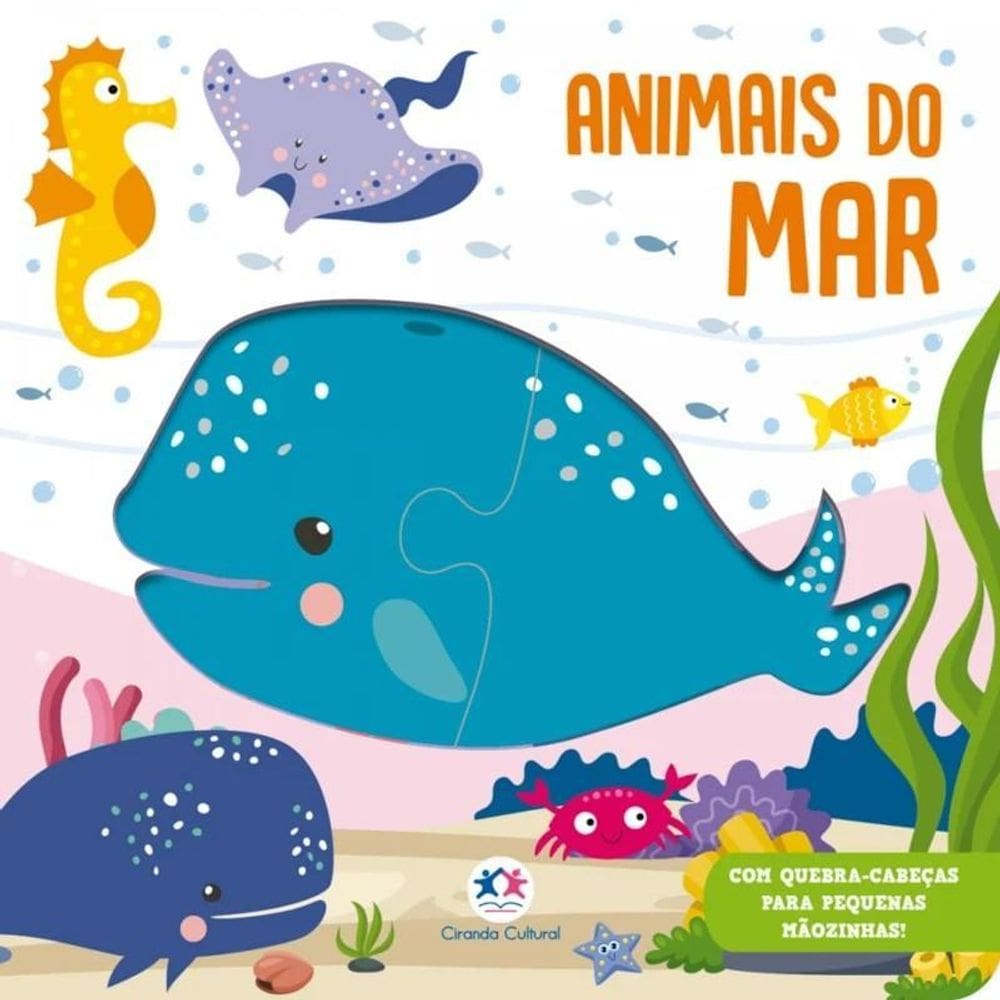 Livro Animais Do Mar - Quebra-Cabeça De 2 Peças