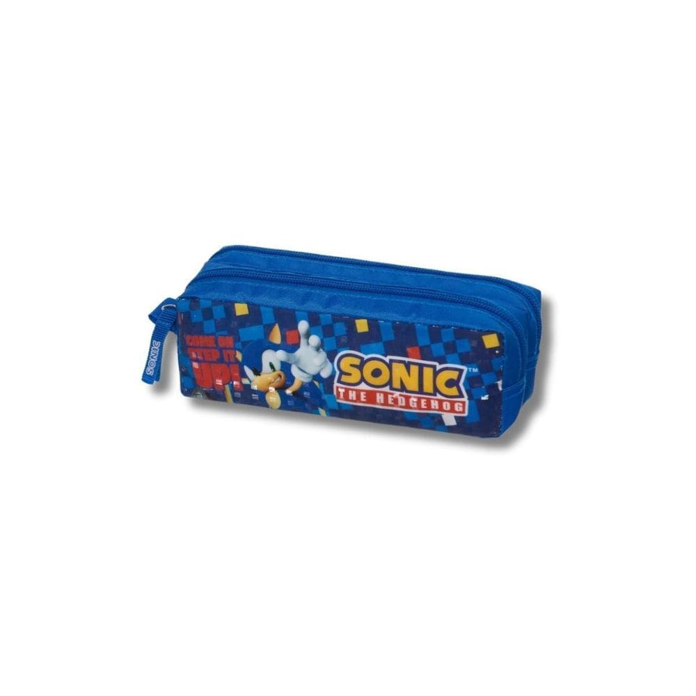 Estojo Duplo Sonic Escolar Necessaire Infantil Meninos Azul