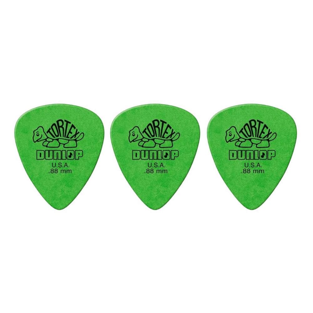 Kit 3 Palheta Tortex Dunlop U.S.A Verde .88Mm