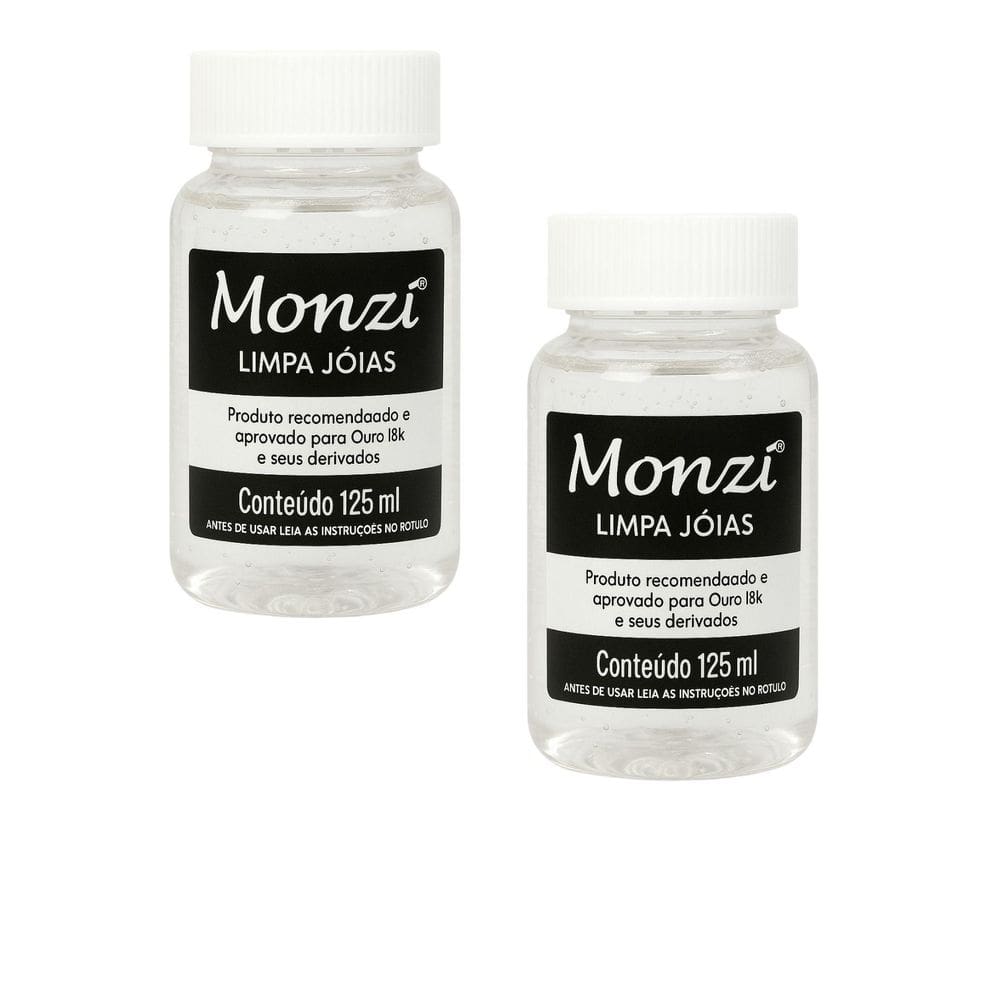 Kit 2 Limpa Jóias Ouro Puro 18K Monzi 125Ml Grande Liquido