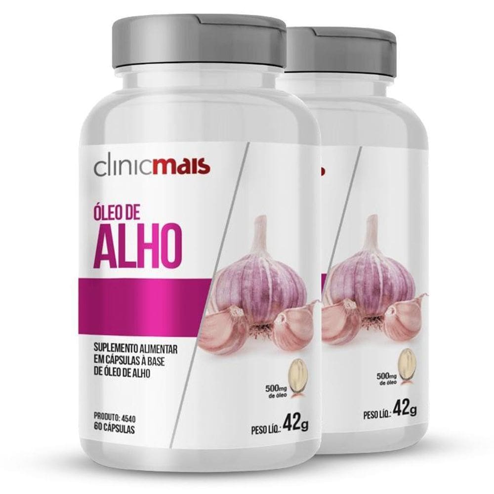 Kit 2 Óleo De Alho 500Mg Clinicmais 60 Cápsulas