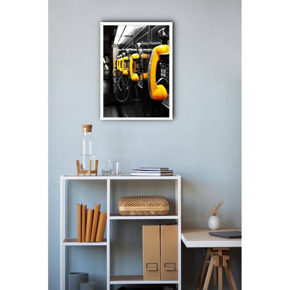 Quadro Decorativo Fotografia Telefones Amarelos - 70X50Cm