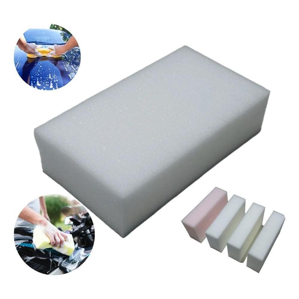 2X Espuma Esponja Lavar Carro Moto Kit Com 4 Peças