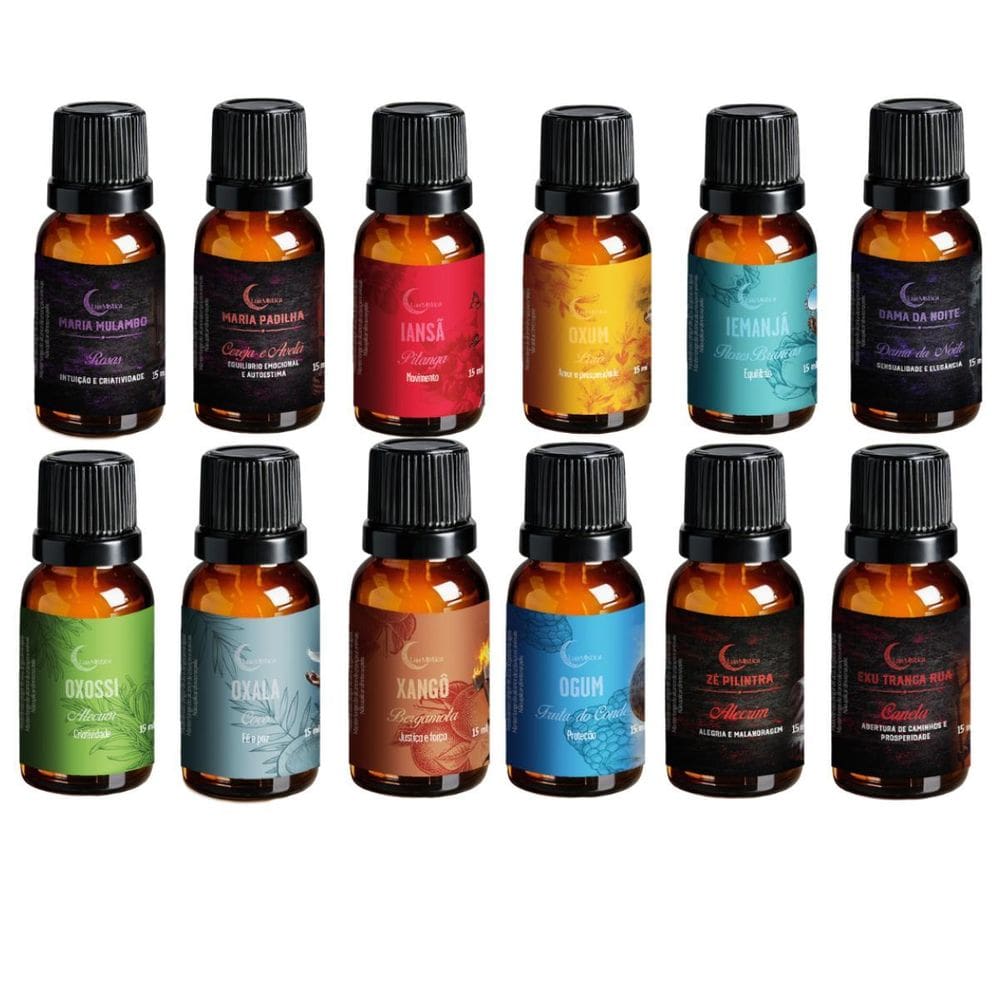 Kit 12 Essências Liquidas Umidificador Orixás 15 Ml