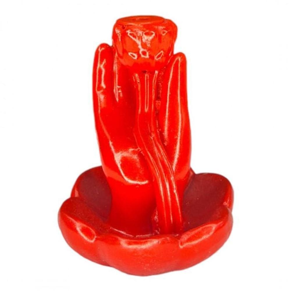 Incensário Cascata Mão Espiritual Resina 10Cm-Escolha A Cor