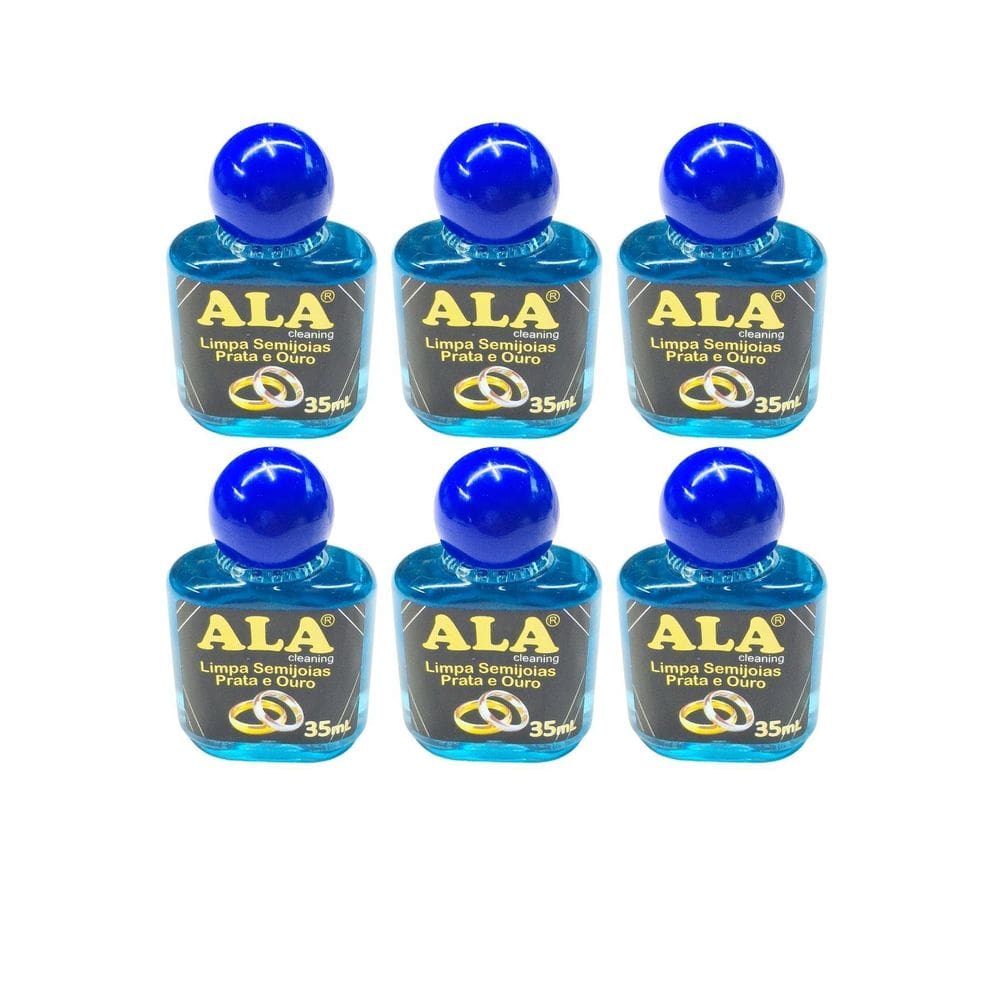Kit 6Un Limpa Ouro Prata 925 Chapeado Ala 35Ml Liquido