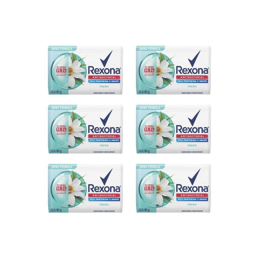 Sabonete Rexona Antibacteriano Fresh 84G - Kit C/6Un