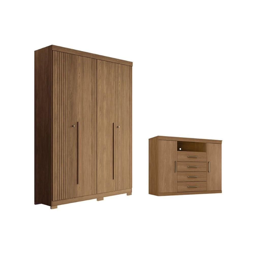 Guarda Roupa +1Cômoda QC329 Jatobá - Santos Andirá